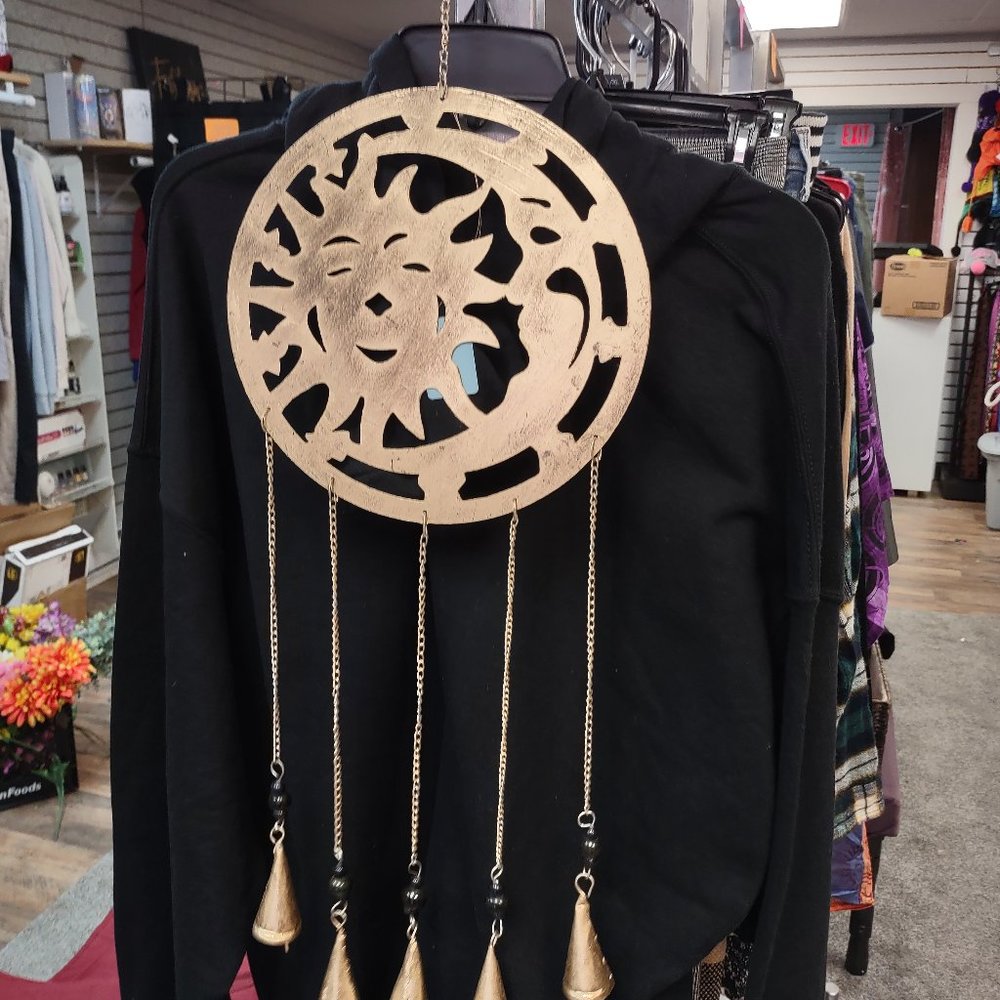 Sun and moon brass wind chimes